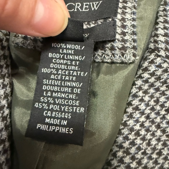 J. CREW Schoolboy Blazer Women's Sz 2 Wool Blend Houndstooth Work Classic Preppy - Picture 9 of 9